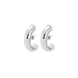 CURVE STATEMENT BAR STUD - SILVER