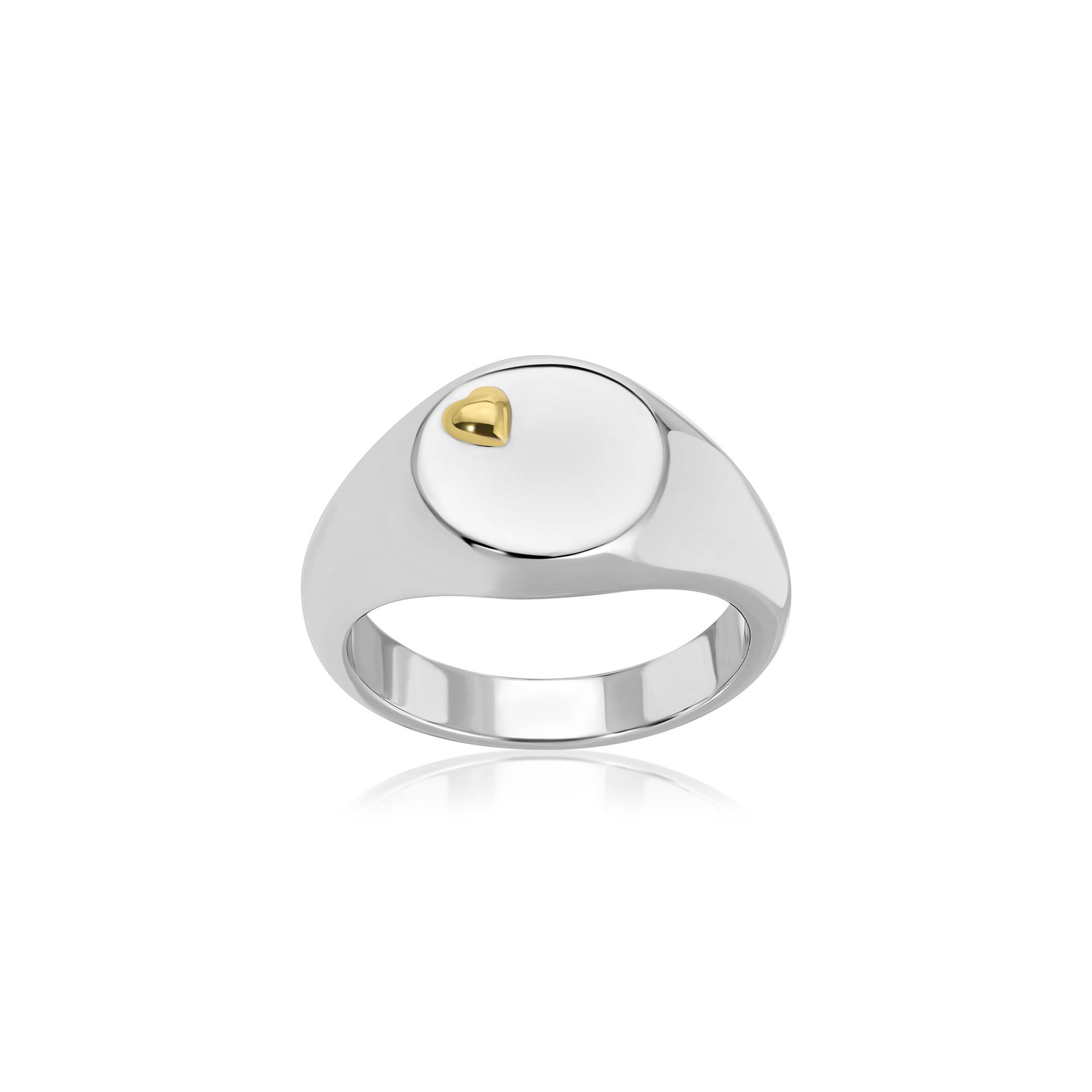 Women's Gancini Rhodium Silver Signet Ring // Ring Size: 9