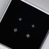 PRINCESS CUT ESSENTIALS STUD SET - GOLD