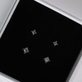 PRINCESS CUT ESSENTIALS STUD SET - SILVER