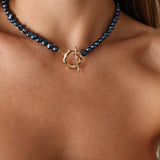 ARUBA PEARL NECKLACE - NIGHT BLUE