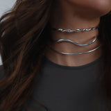 TWISTED CHOKER NECKLACE - SILVER