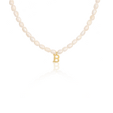 MINI PEARL INITIAL NECKLACE - WHITE